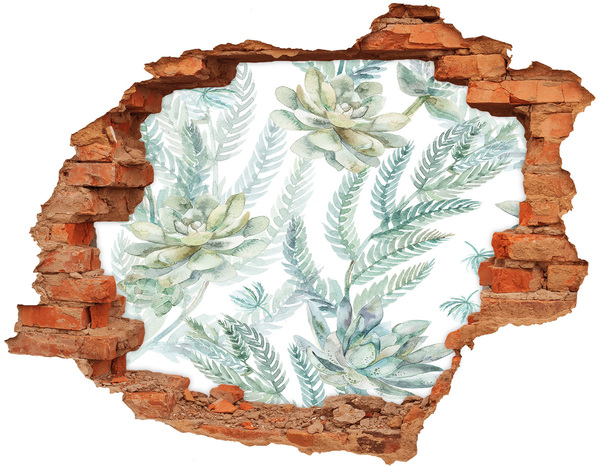 Nálepka 3D díra na zeď Zelená oáza v betonu