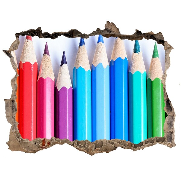 Samolepící díra na stěnu Barevný svět pastelek