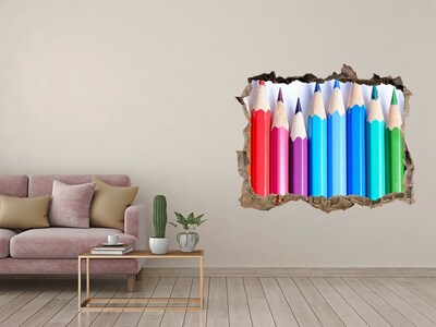 Samolepící díra na stěnu Barevný svět pastelek