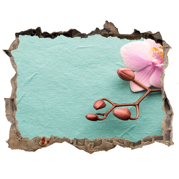 Samolepící nálepka fototapeta Květina orchideje v poškozené zdi