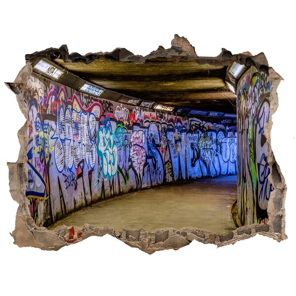 Fototapeta díra na zeď Graffiti v městském tunelu