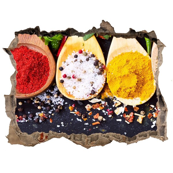 Nálepka 3D díra na zeď Ráj koření