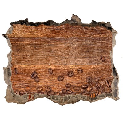 Nálepka 3D díra na zeď Zničená zeď u kávy