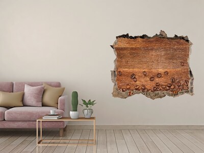 Nálepka 3D díra na zeď Zničená zeď u kávy