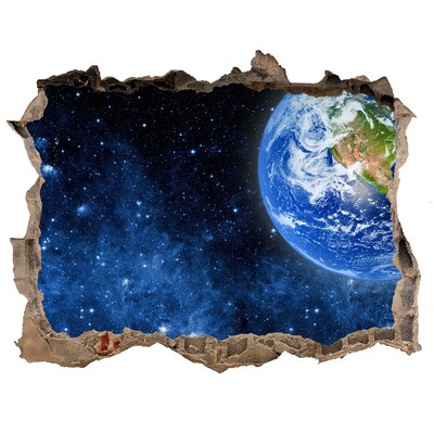 Foto fotografie díra na zeď Kosmický pohled z díry ve zdi