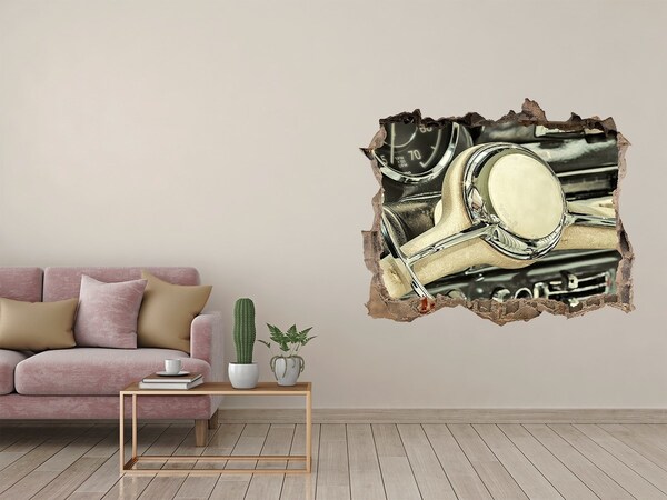 Foto fotografie díra na zeď Stylový kokpit klasického vozu