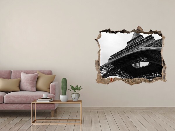 Fototapeta díra na zeď Eiffelova věž v monochromatickém prostředí