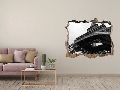 Fototapeta díra na zeď Eiffelova věž v monochromatickém prostředí