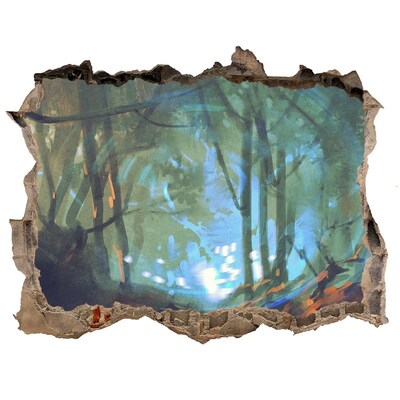 Samolepící nálepka beton Tajemný les v měsíčním světle