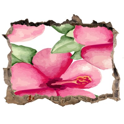 Nálepka 3D díra na zeď Květinový ráj za zdí