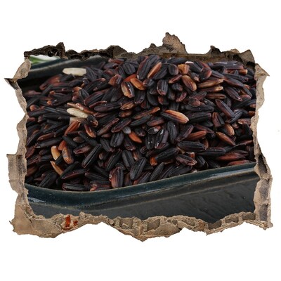 Nálepka 3D díra na zeď Hostina z černé rýže