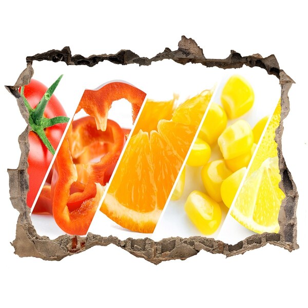 Nálepka 3D díra samolepící Ovocný ráj za zdí