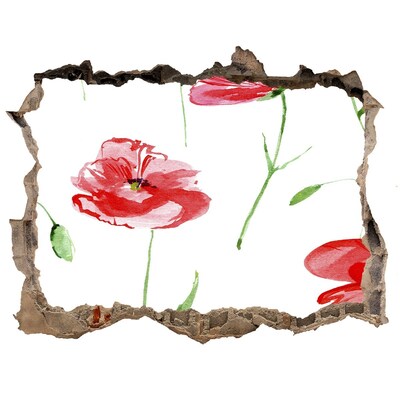 Nálepka 3D díra na zeď samolepící Květinová díra ve zdi