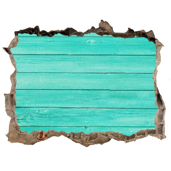 Fototapeta díra na zeď Tyrkysová deska v díře ve zdi