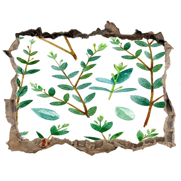 Nálepka 3D díra na zeď Zelená zahrada v betonu