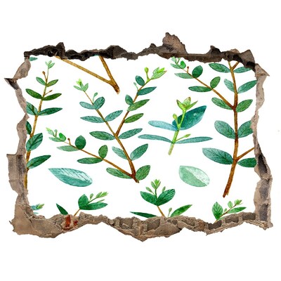 Nálepka 3D díra na zeď Zelená zahrada v betonu