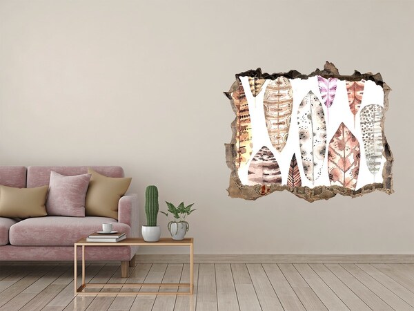 Fototapeta díra na zeď Barevné listí v díře ve zdi