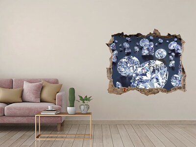 Samolepící díra na stěnu nálepka Lesklé diamanty ve zdi