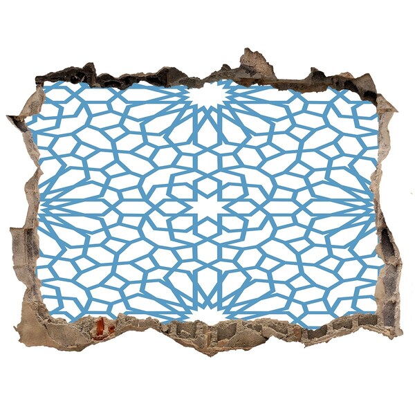 Nálepka 3D díra na zeď Mozaikový vzor v díře ve zdi