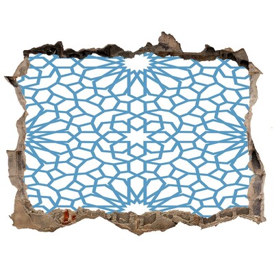 Nálepka 3D díra na zeď Mozaikový vzor v díře ve zdi