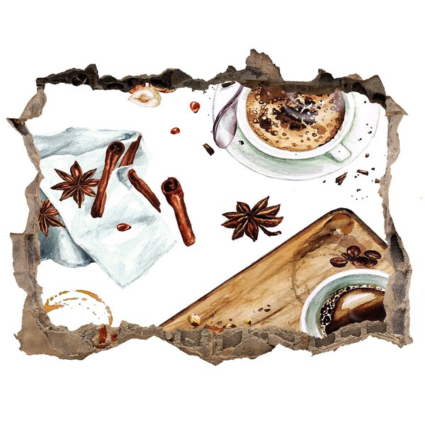 Samolepící nálepka beton Kávový koutek s kořením