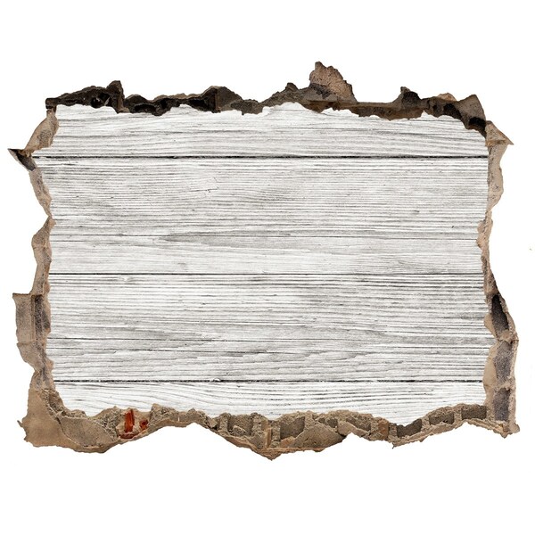 Fototapeta díra na zeď Dřevěná podlaha v díře ve zdi