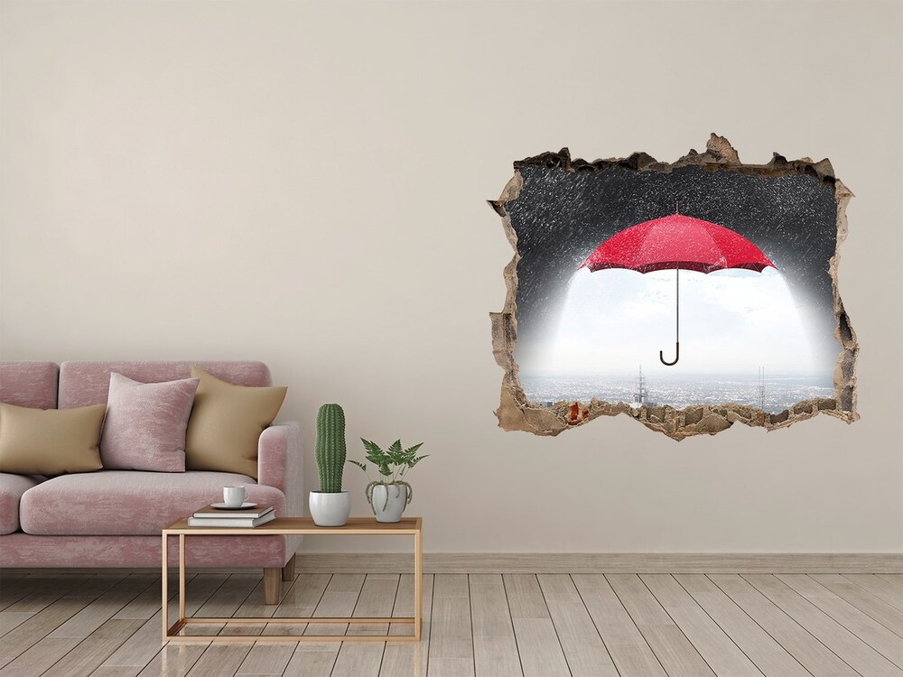 Fototapeta díra na zeď Deštník nad městem