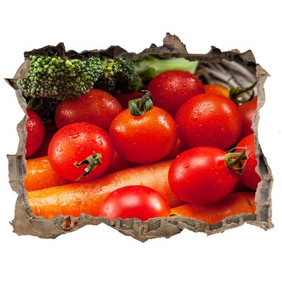 Nálepka 3D díra samolepící Čerstvá zelenina ze zahrady