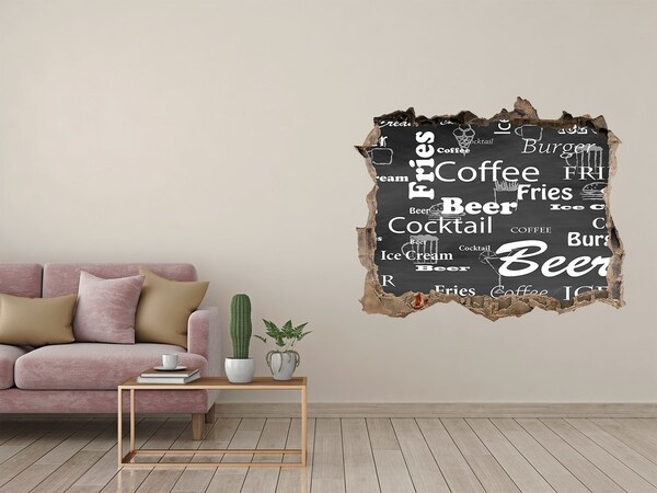 Fototapeta díra na zeď Kulinářský chaos v díře