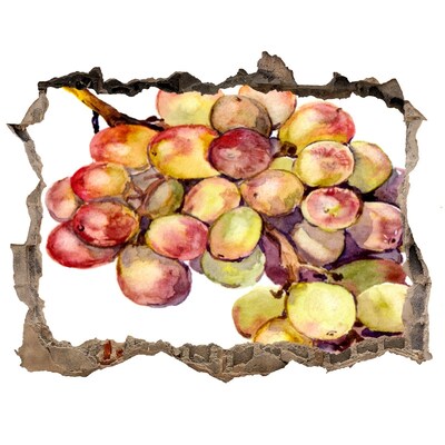 Nálepka 3D díra samolepící Ovoce v díře ve zdi