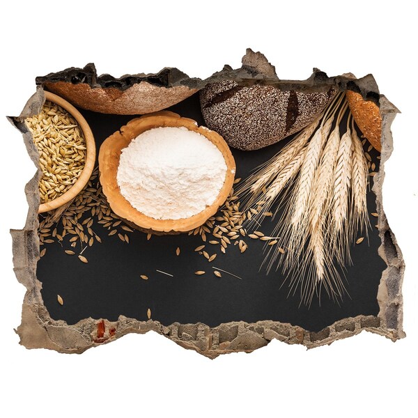 Nálepka 3D díra na zeď Kuchyně plná ingrediencí