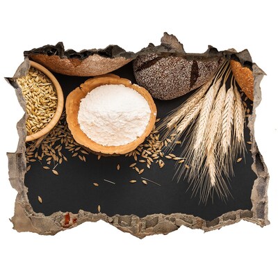 Nálepka 3D díra na zeď Kuchyně plná ingrediencí