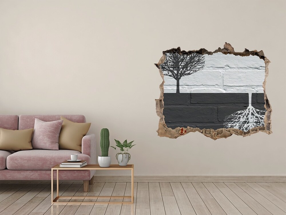 Díra 3D fototapeta nástěnná Stromy na zdi