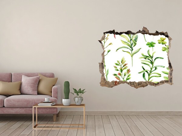 Nálepka 3D díra na zeď Zelená oáza v betonu