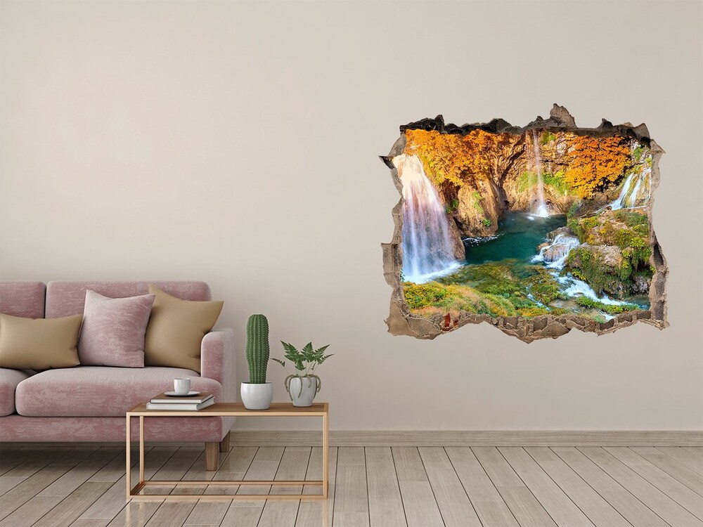 Samolepící díra na stěnu Vodopád podzim