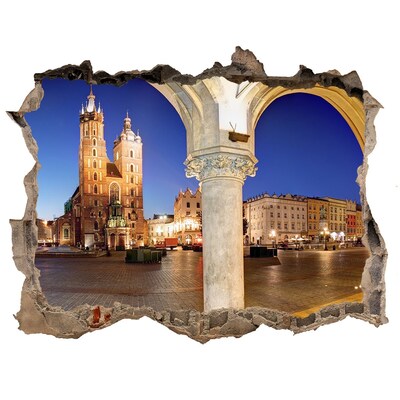 Fototapeta díra na zeď Hlavní náměstí v Krakově v noci