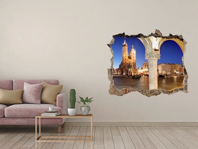 Fototapeta díra na zeď Hlavní náměstí v Krakově v noci