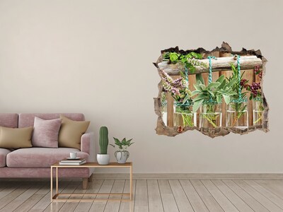 Samolepící nálepka fototapeta Bylinková zahrada ve sklenicích