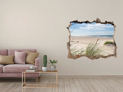 Díra 3D ve zdi nálepka Výhled na pláž