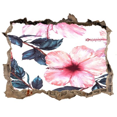 Nálepka 3D díra na zeď Květinový ráj za zdí