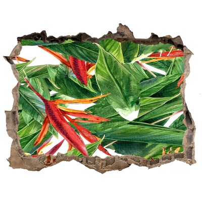 Nálepka 3D díra na zeď Tropický ráj za zdí