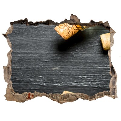 Nálepka 3D díra na zeď Víno a hrozny