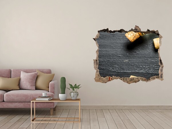 Nálepka 3D díra na zeď Víno a hrozny