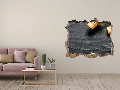 Nálepka 3D díra na zeď Víno a hrozny