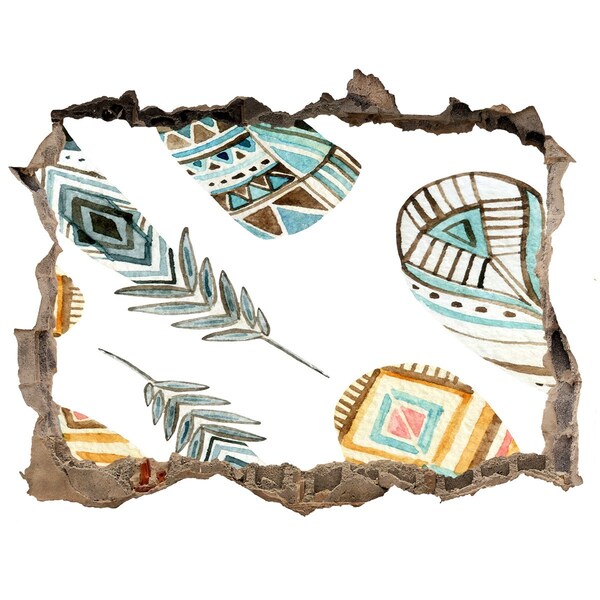 Fototapeta díra na zeď Exotické vzory díry ve zdi