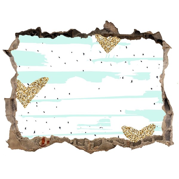 Fototapeta díra na zeď Díra ve zdi se srdíčky