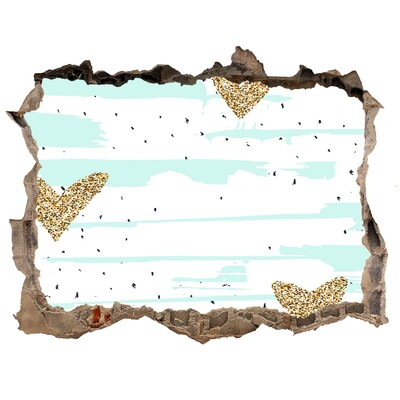 Fototapeta díra na zeď Díra ve zdi se srdíčky