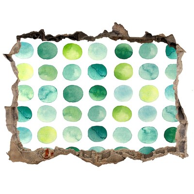 Fototapeta díra na zeď Zelené tečky na pozadí zdi