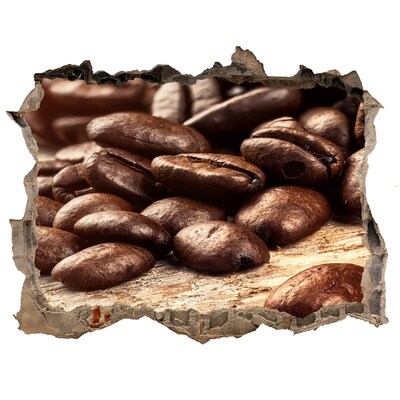 Nálepka 3D díra na zeď Káva v srdci zdi