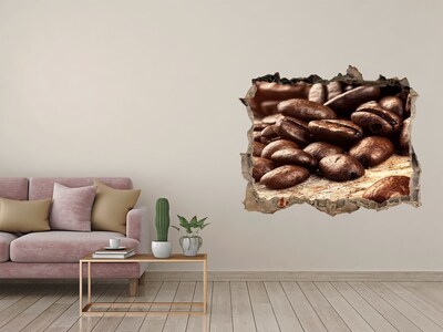 Nálepka 3D díra na zeď Káva v srdci zdi